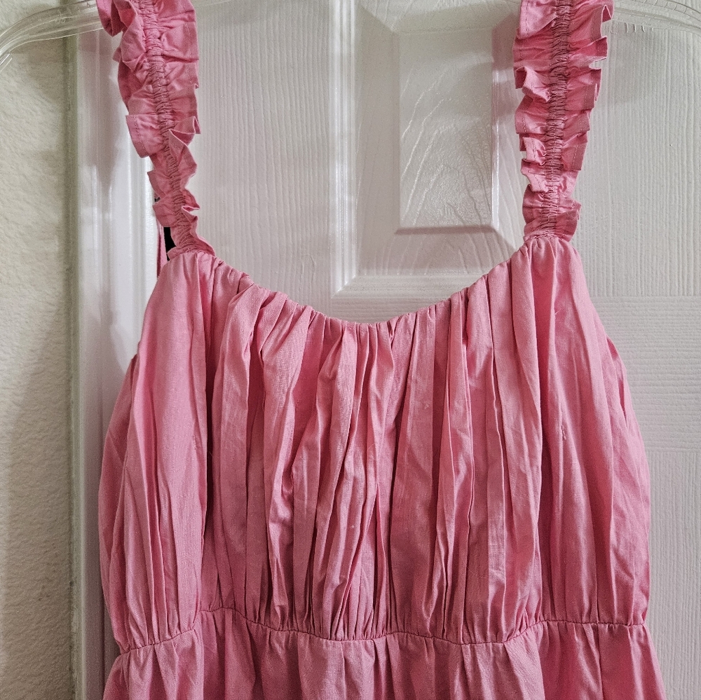 Abercrombie Pink Maxi Dress With Bow In Back - Picture 2 of 11